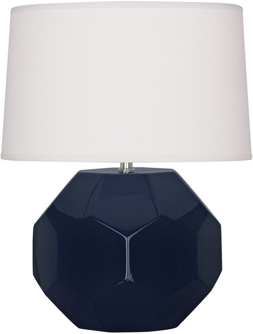 Robert Abbey MB01 Franklin Modern Midnight Blue Glazed Ceramic Table Lamp Lighting 