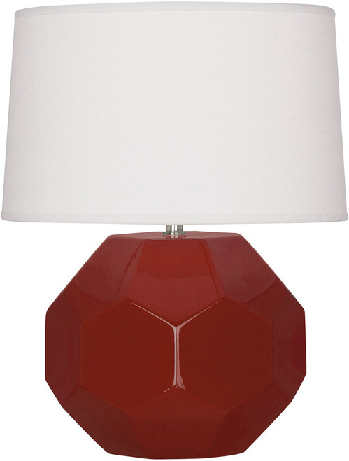 Robert Abbey OX02 Franklin Contemporary Oxblood Glazed Ceramic Table Top Lamp 