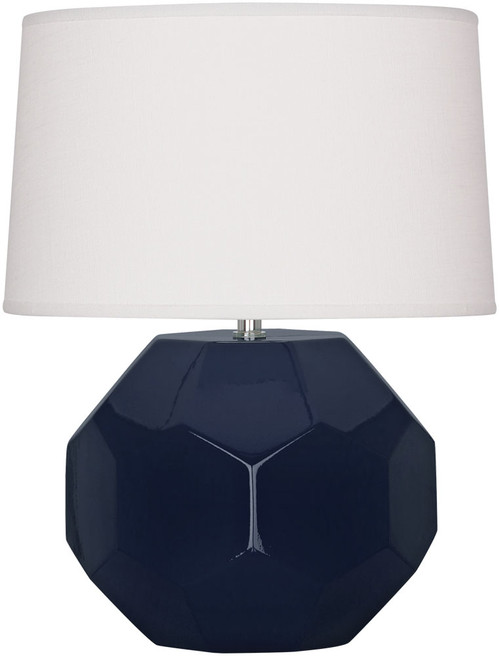 Robert Abbey MB02 Franklin Modern Midnight Blue Glazed Ceramic Table Lamp Lighting 
