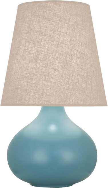 Robert Abbey MOB91 June Modern Matte Steel Blue Glazed Ceramic Table Top Lamp 