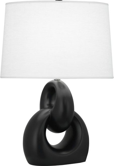 Robert Abbey MOS81 Fusion Contemporary Matte Obsidian Glazed Ceramic Side Table Lamp 