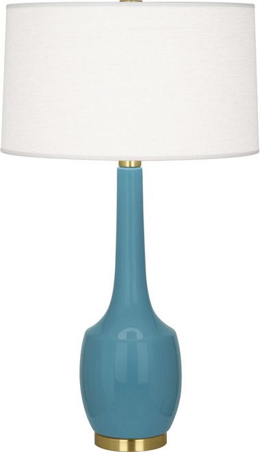 Robert Abbey OB701 Delilah Contemporary Steel Blue Glazed Ceramic Table Top Lamp 