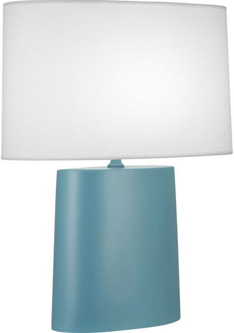 Robert Abbey MOB03 Victor Modern Matte Steel Blue Glazed Ceramic Table Lamp 