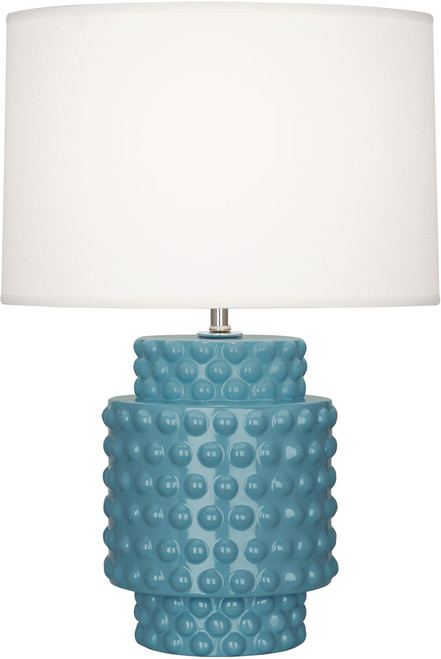 Robert Abbey OB801 Dolly Modern Steel Blue Glazed Textured Ceramic Table Lamp 