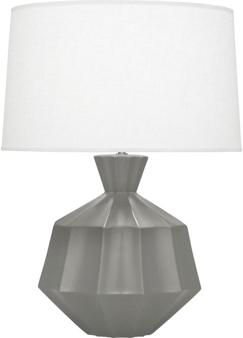 Robert Abbey MST17 Orion Modern Matte Smokey Taupe Glazed Ceramic Table Light 