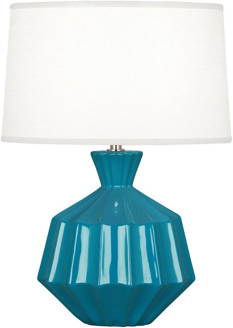 Robert Abbey PC989 Orion Contemporary Peacock Glazed Ceramic Lighting Table Lamp 