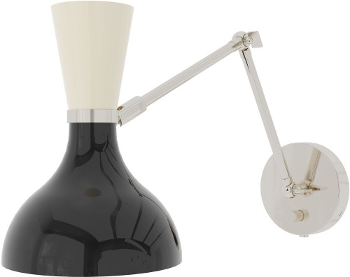 Robert Abbey OS19BN Clare Modern Polished Nickel Wall Swing Arm Lamp 