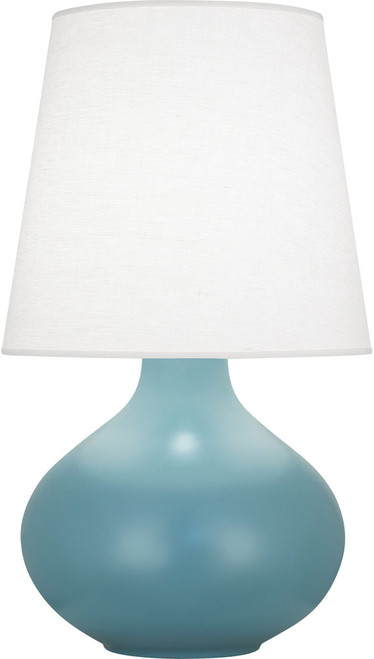 Robert Abbey MOB99 June Modern Matte Steel Blue Glazed Ceramic Table Lamp Lighting 