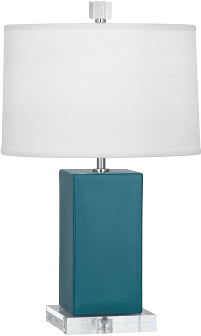 Robert Abbey PC990 Harvey Contemporary Peacock Glazed Ceramic Table Lighting 