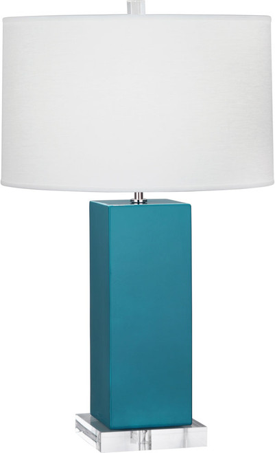 Robert Abbey PC995 Harvey Modern Peacock Glazed Ceramic Table Lamp Lighting 
