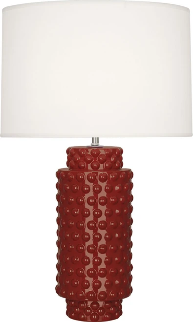 Robert Abbey OX800 Dolly Contemporary Oxblood Glazed Textured Ceramic Table Lamp 