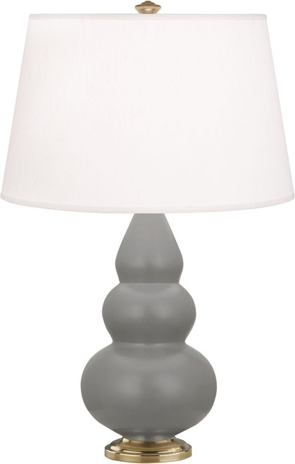 Robert Abbey MATTE-SMOKEY-TAUPE-TRIPLE-PEARL-ACCENT-LAMP Triple Gourd Contemporary Matte Smokey Taupe Glazed Ceramic Lighting Table Lamp 