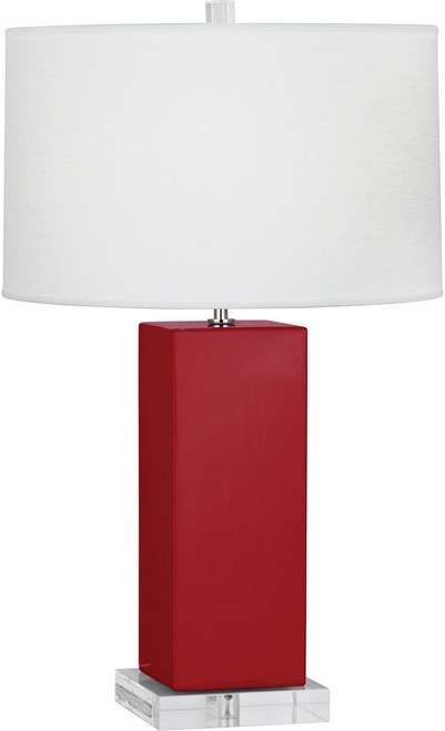 Robert Abbey RR995 Harvey Contemporary Ruby Red Glazed Ceramic Table Top Lamp 