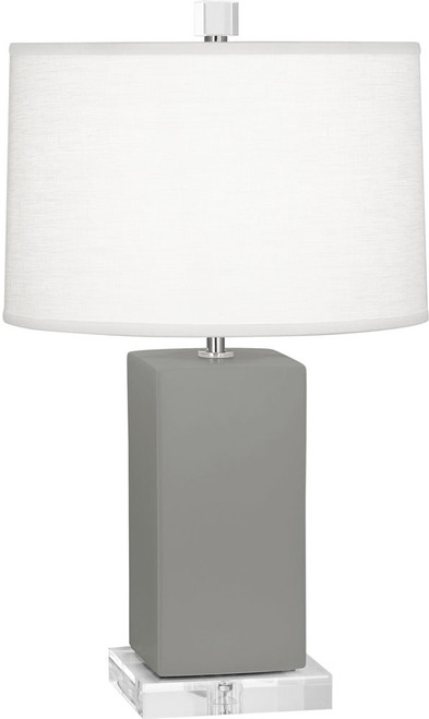 Robert Abbey MST90 Harvey Contemporary Matte Smokey Taupe Glazed Ceramic Side Table Lamp 