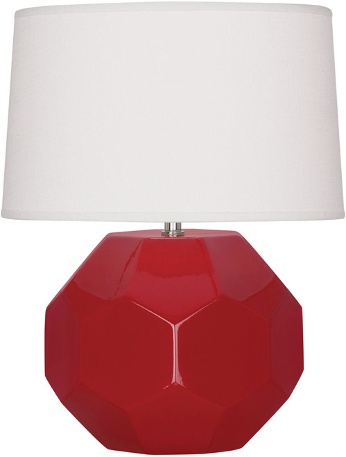 Robert Abbey RR01 Franklin Modern Ruby Red Glazed Ceramic Table Light 