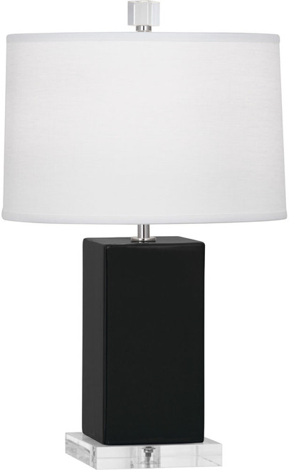 Robert Abbey OS990 Harvey Modern Obsidian Glazed Ceramic Side Table Lamp 