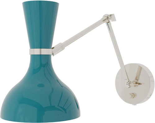 Robert Abbey PC19PC Clare Modern Polished Nickel Swing Arm Wall Lamp 