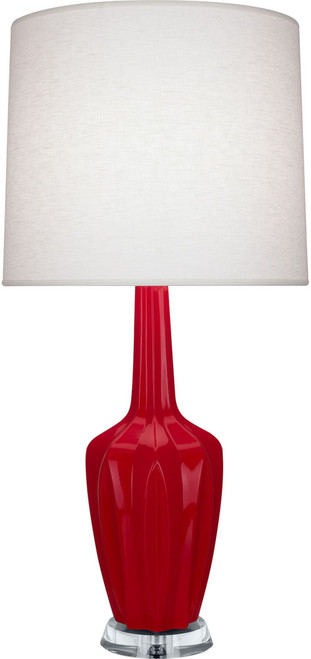 Robert Abbey EMMA-RUBY-RED-TABLE-LAMP Emma Contemporary Ruby Red Glazed Ceramic Table Lighting 