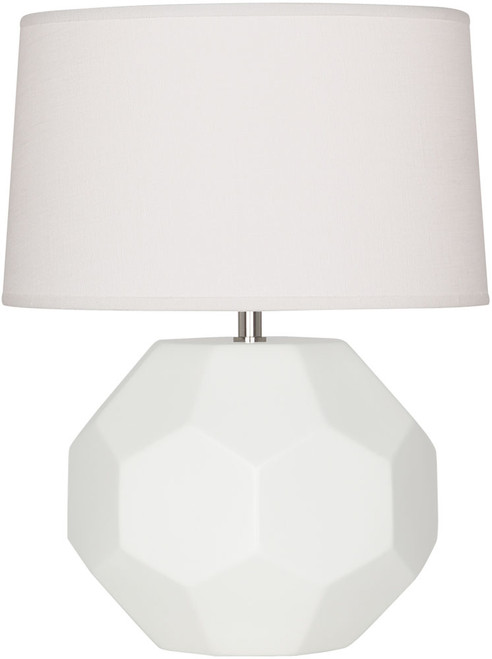 Robert Abbey MLY02 Franklin Modern Matte Lily Glazed Ceramic Side Table Lamp 