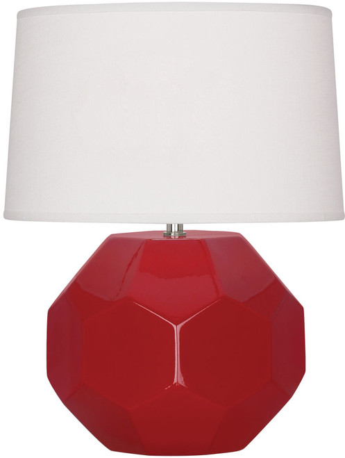 Robert Abbey RR02 Franklin Modern Ruby Red Glazed Ceramic Table Lighting 