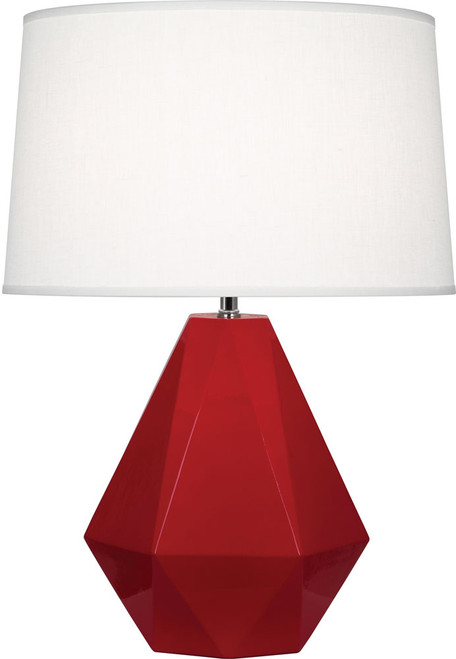 Robert Abbey RR930 Delta Modern Ruby Red Glazed Ceramic Table Lighting 
