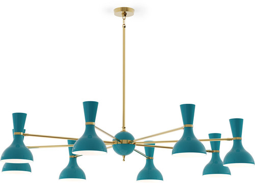 Robert Abbey PC08PC Clare Contemporary Modern Brass Hanging Chandelier 