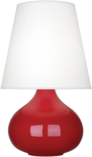 Robert Abbey RR93 June Modern Ruby Red Glazed Ceramic Side Table Lamp 
