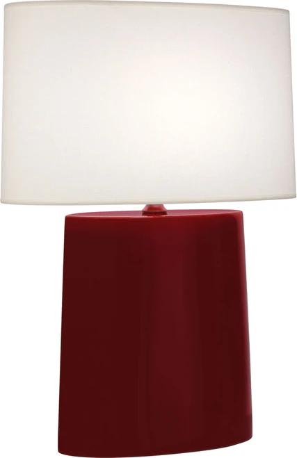 Robert Abbey SA03 Victor Modern Sangria Glazed Ceramic Side Table Lamp 