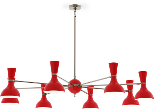 Robert Abbey RR09RR Clare Modern Polished Nickel Hanging Chandelier 