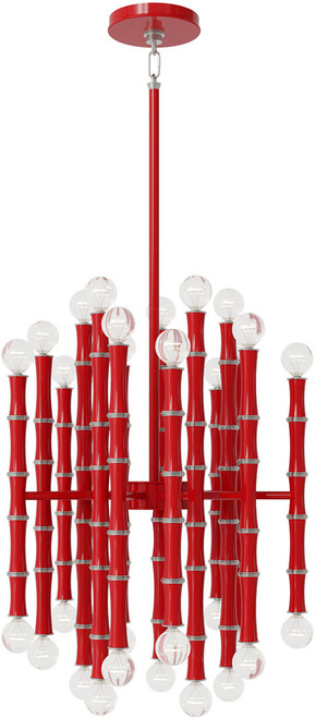 Robert Abbey RR49 Kane Modern Ruby Red Mini Hanging Chandelier 