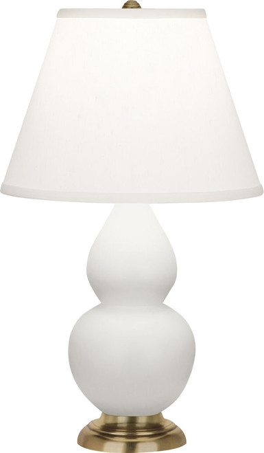 Robert Abbey MATTE-DAISY-DOUBLE-PEARL-ACCENT-LAMP Double Gourd Contemporary Matte Daisy Glazed Ceramic Side Table Lamp 