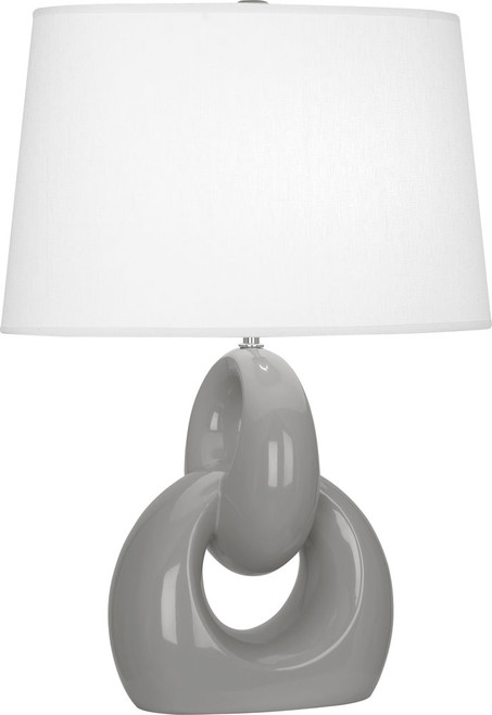 Robert Abbey ST981 Fusion Modern Smokey Taupe Glazed Ceramic Table Lamp 
