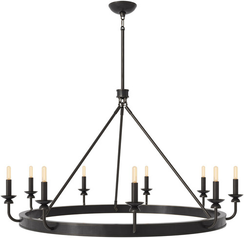 Robert Abbey Z270 William Modern Deep Patina Bronze 49" Hanging Chandelier 