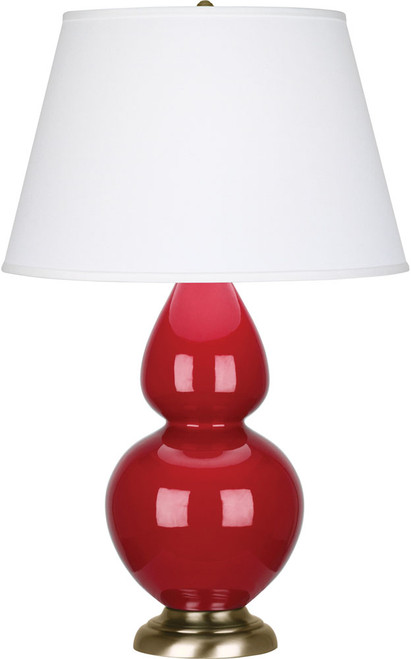 Robert Abbey DOUBLE-RUBY-RED-PEARL-TABLE-LAMP Double Gourd Contemporary Ruby Red Glazed Ceramic Table Light 