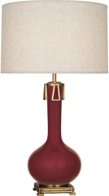 Robert Abbey SM992 Athena Contemporary Sugar Plum Glazed Ceramic Table Lamp 
