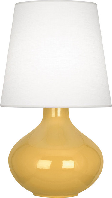 Robert Abbey SU993 June Contemporary Sunset Yellow Glazed Ceramic Table Top Lamp 