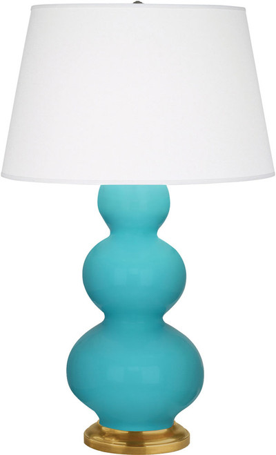 Robert Abbey TRIPLE-EGG-BLUE-PEARL-TABLE-LAMP Triple Gourd Contemporary Egg Blue Glazed Ceramic Table Top Lamp 