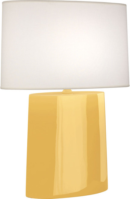 Robert Abbey SU03 Victor Contemporary Sunset Yellow Glazed Ceramic Table Top Lamp 