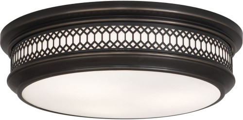 Robert Abbey Z307 Tucker Modern Deep Patina Bronze 17" Ceiling Light Fixture 