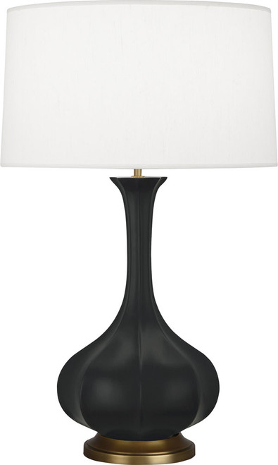 Robert Abbey MATTE-OBSIDIAN-PIKE-PEARL-TABLE-LAMP Pike Contemporary Matte Obsidian Glazed Ceramic Lighting Table Lamp 