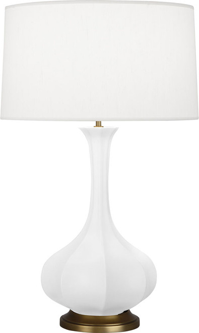 Robert Abbey MATTE-DAISY-PIKE-PEARL-TABLE-LAMP Pike Contemporary Matte Daisy Glazed Ceramic Table Lamp Lighting 