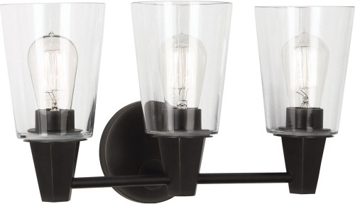 Robert Abbey Z256C Wheatley Modern Deep Patina Bronze 3-Light Bathroom Lighting 