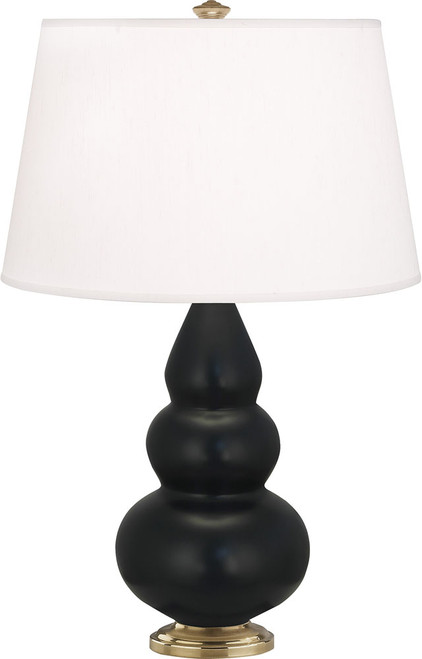 Robert Abbey MATTE-OBSIDIAN-TRIPLE-PEARL-ACCENT-LAMP Triple Gourd Contemporary Matte Obsidian Glazed Ceramic Table Light 
