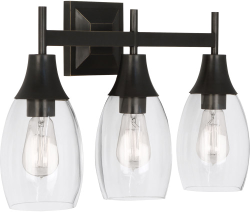Robert Abbey Z486 Grace Contemporary Deep Patina Bronze 3-Light Vanity Light Fixture 