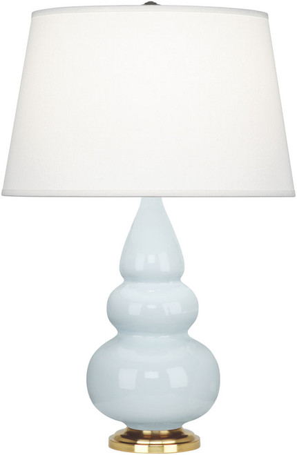 Robert Abbey TRIPLE-BABY-BLUE-PEARL-ACCENT-LAMP Triple Gourd Modern Baby Blue Glazed Ceramic Table Light 