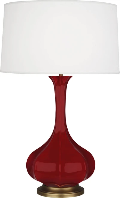 Robert Abbey PIKE-SANGRIA-PEARL-TABLE-LAMP Pike Modern Sangria Glazed Ceramic Side Table Lamp 
