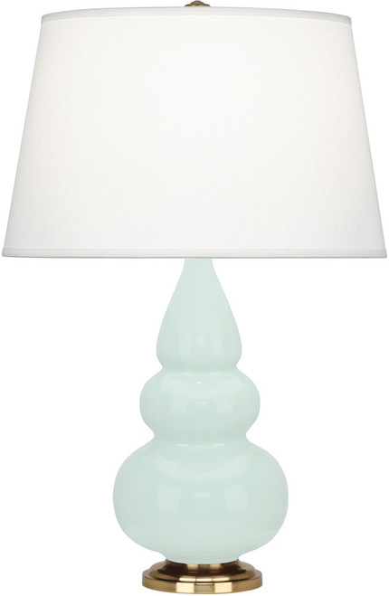 Robert Abbey TRIPLE-MINT-PEARL-ACCENT-LAMP Triple Gourd Modern Mint Glazed Ceramic Table Lamp Lighting 