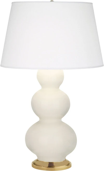 Robert Abbey TRIPLE-BONE-PEARL-TABLE-LAMP Triple Gourd Contemporary Bone Glazed Ceramic Side Table Lamp 