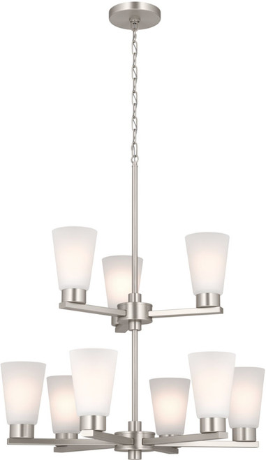 Kichler Lighting 52438NI Stamos Contemporary Brushed Nickel Chandelier Light 