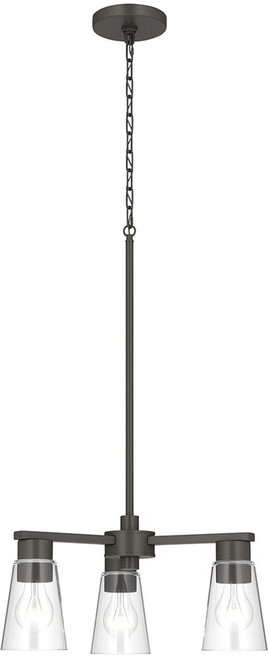 Kichler Lighting 52435OZCLR Stamos Contemporary Olde Bronze Mini Hanging Chandelier 
